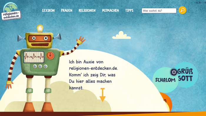 Screenshot der Webseite religionen-entdecken.de