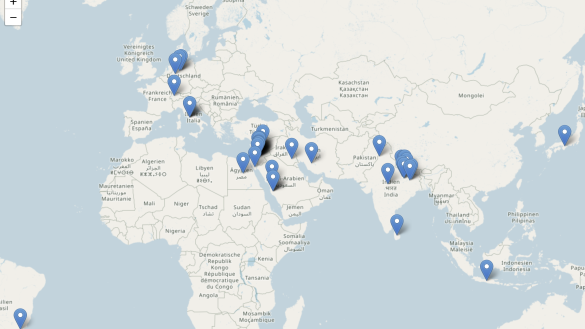 Screenshot Weltkarte der Religionen