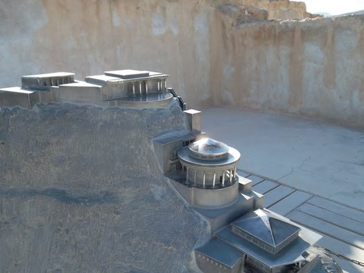 Ein Modell der Festung Masada in Jerusalem.