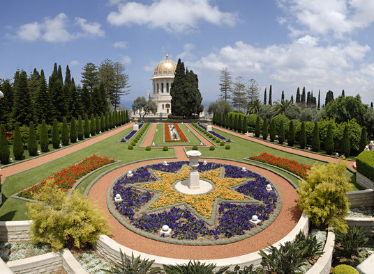Blick auf die Gärten des Bahai-Weltzentrums in Haifa.