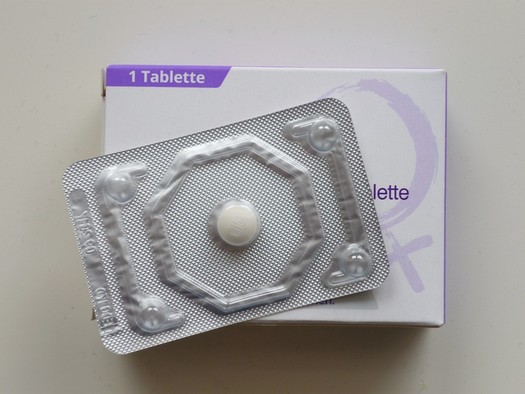 Eine Packung mit der "Pille danach" - eine empfängnisverhütende Pille, die nach dem Geschlechtsverkehr von der Frau genommen werden kann..