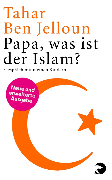Buchcover “Papa, was ist der Islam?” von Tahar Ben Jalloun zu sehen ist ein Halbmond und ein Stern in seiner Öffnung