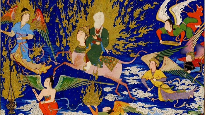 Persische Miniatur Zeichnung von 1550 der Propheten Muhammad