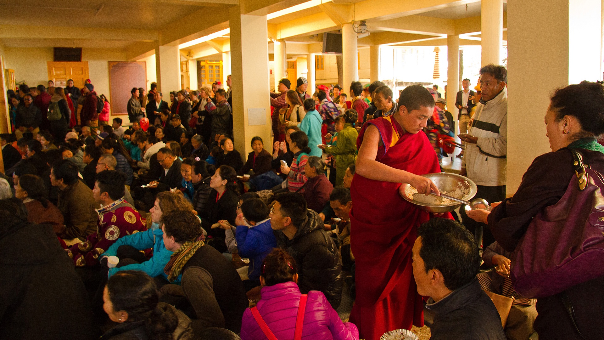 Losar im Dalai Lama Tempel, McLeod Ganj, Indien.