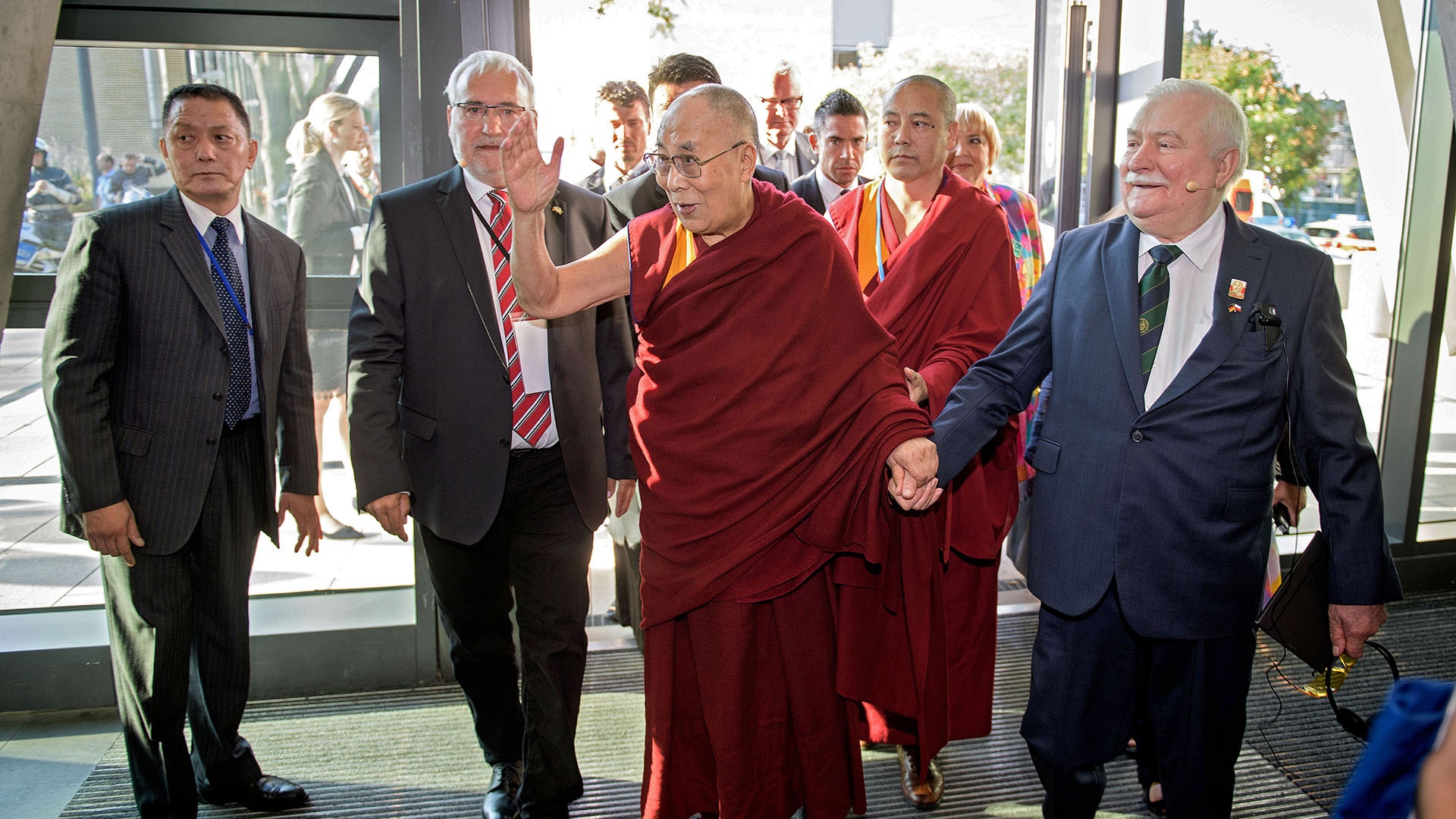 Dalai Lamas Ankunft im Darmstadtium