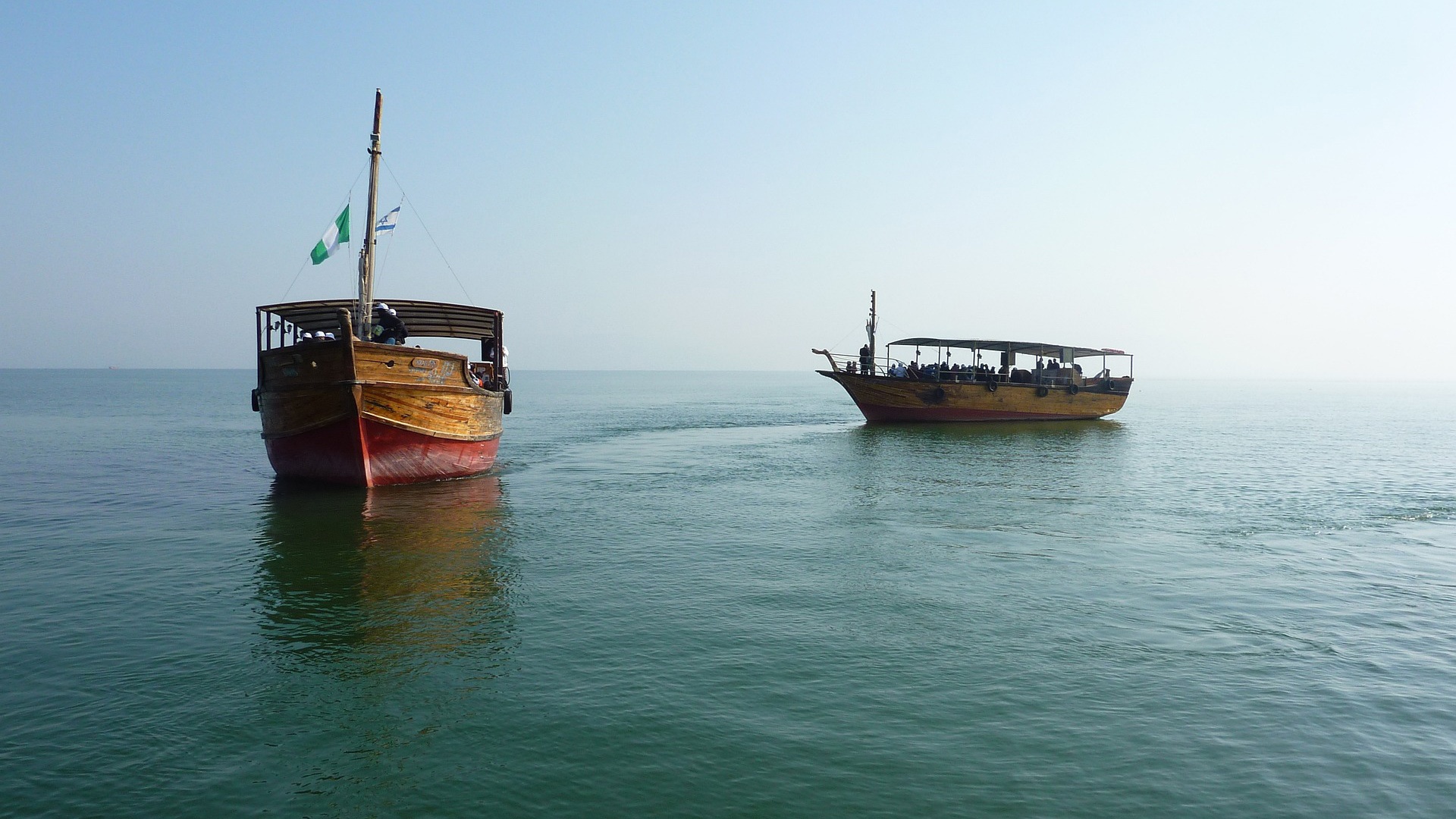 Fischerboote auf dem See Genezareth