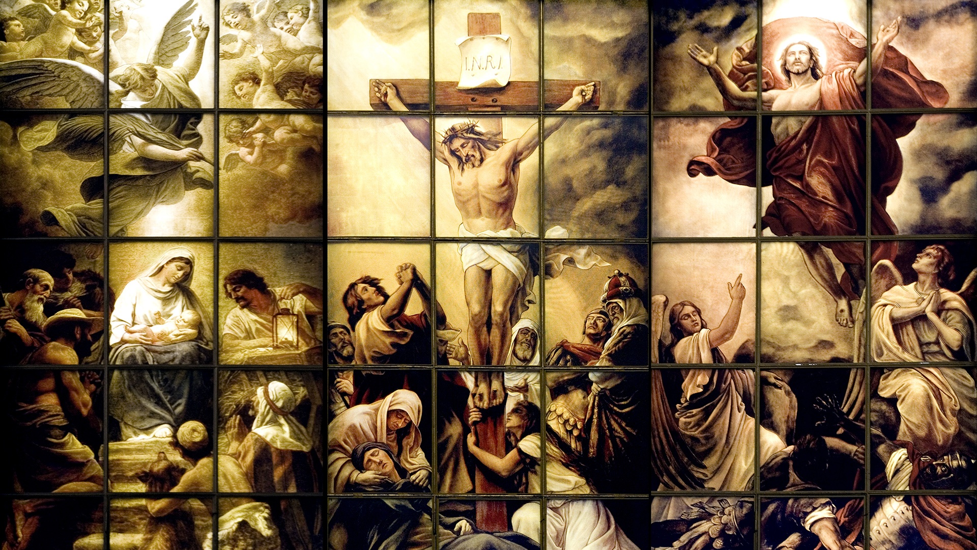 Altarfenster im Berliner Dom mit Darstellung der Himmelfahrt Christi (rechts)