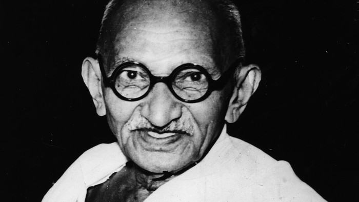 Schwarz-Weiß-Portrait von Mahatma Ghandi