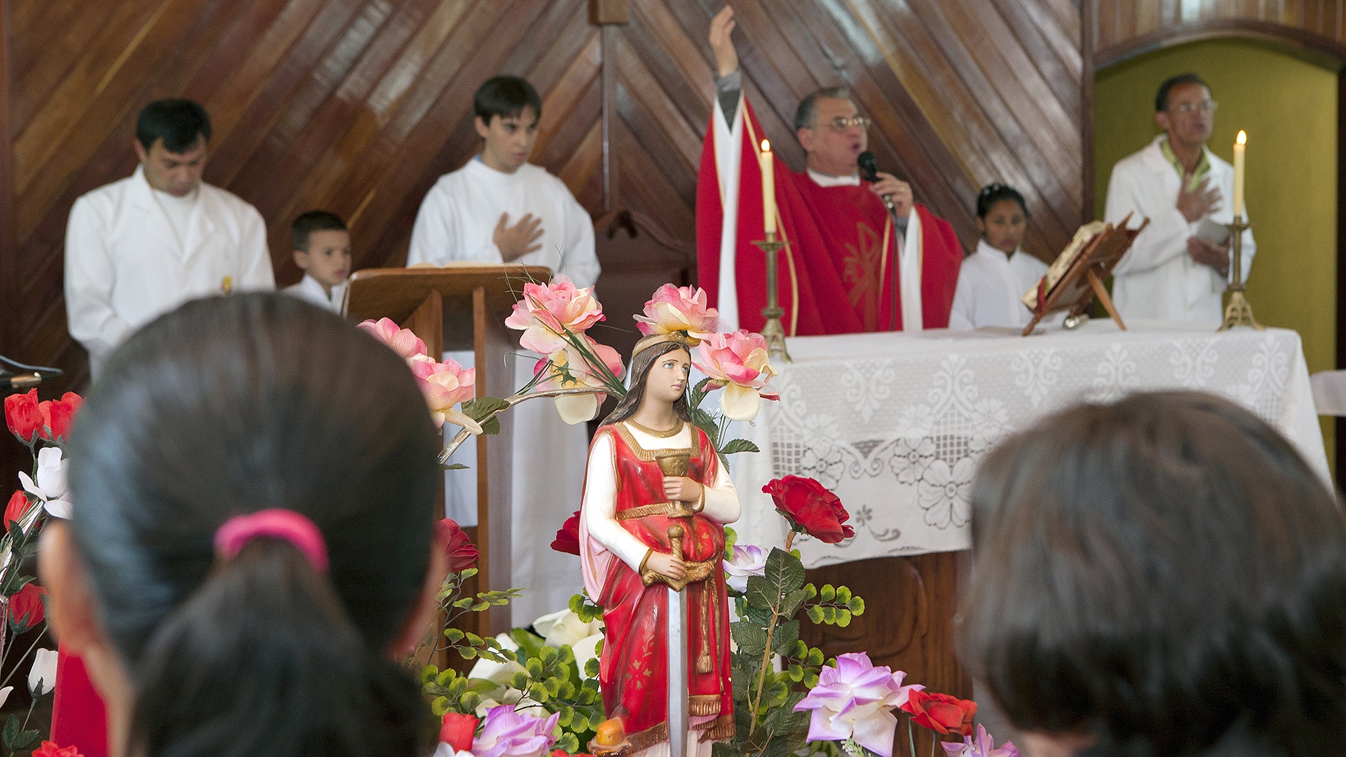 Gottesdienst zu Ehren der Heiligen Barbara in Brasilien