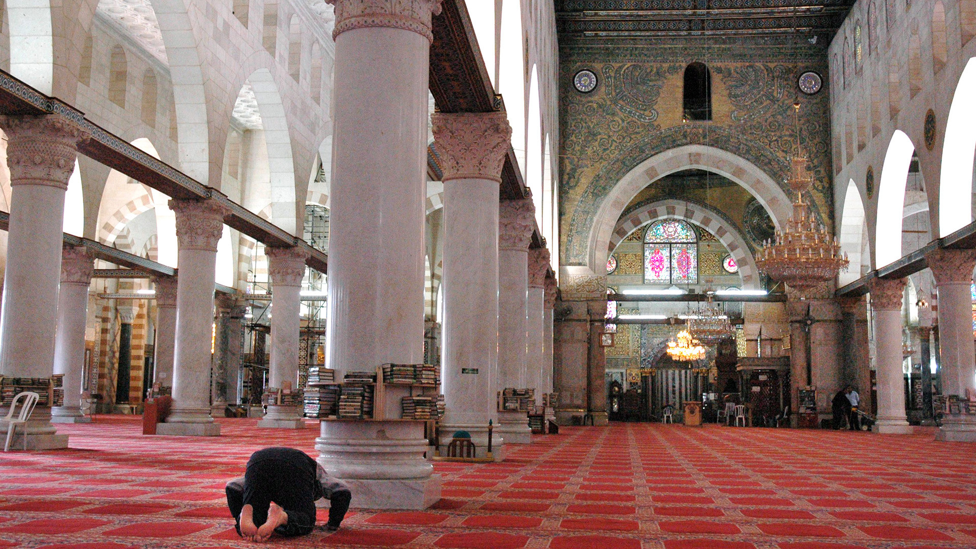 Innenansicht der Al-Aqsa Moschee auf dem Tempelberg in Jerusalem