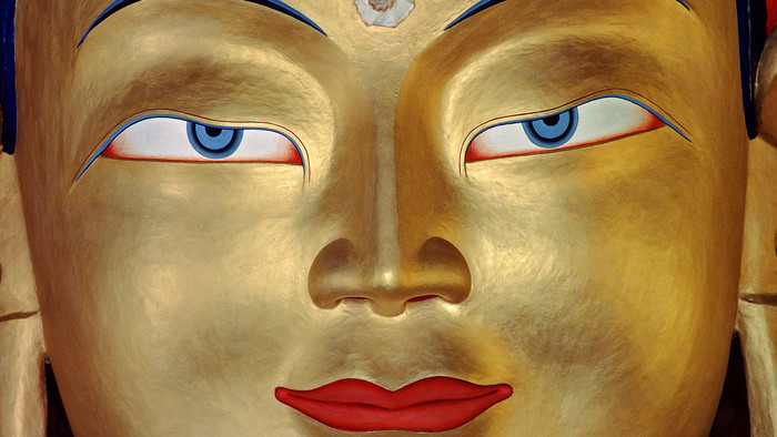Gesicht des Maitreya-Buddha 