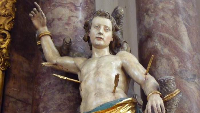 Darstellung des Heiligen Sebastian in der Kirche St. Sebastian in Mannheim