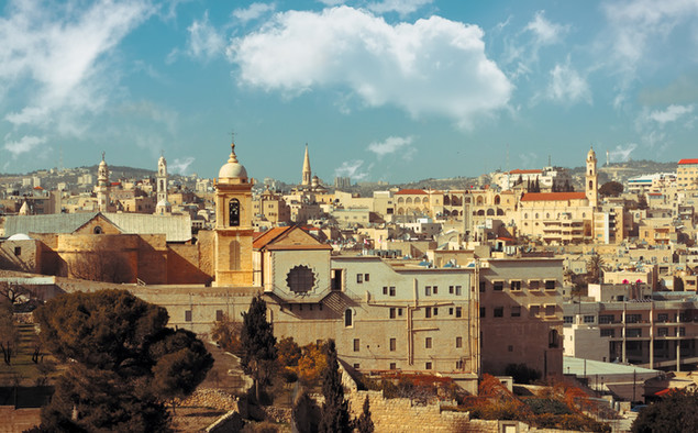 Blick über die Dächer des alten Teils der Stadt Bethlehem.